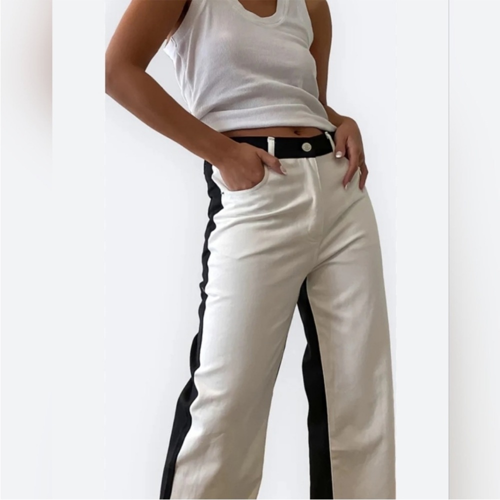 Et clet color block pants green and cream